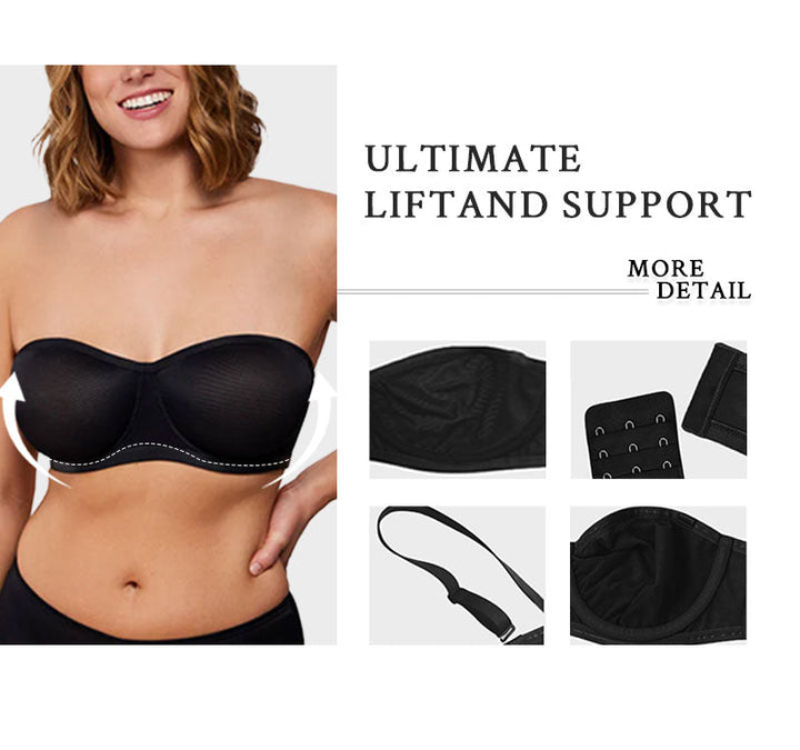 Strapless Mesh Balconette Beha met Beugel