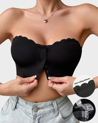 Naadloze bralette tube top met golvende rand