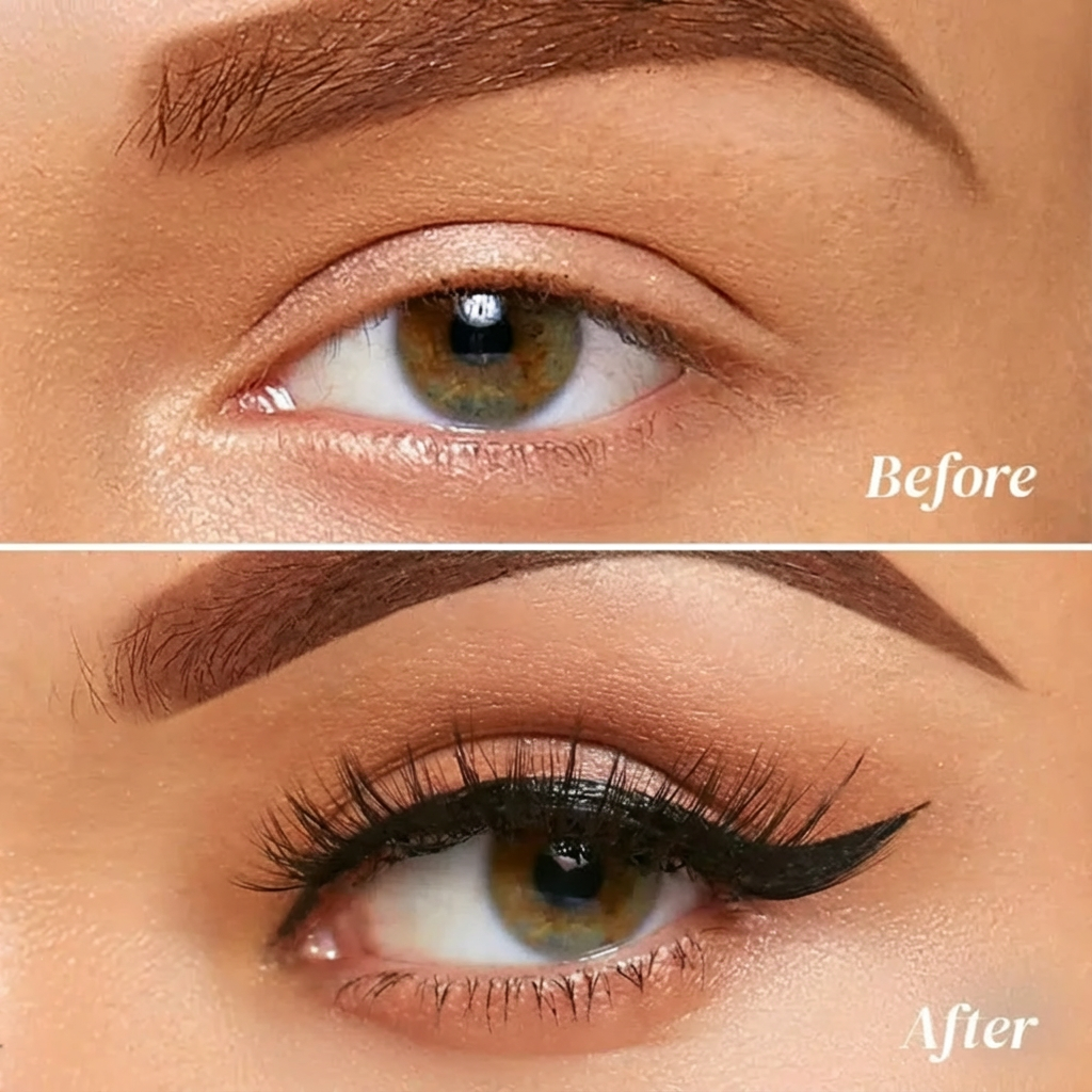 Draaibare eyeliner met dubbele vleugelvorm 