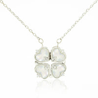 Sterling Zilver Magnetische Schelp Vouwbare Klavertje Vier Ketting