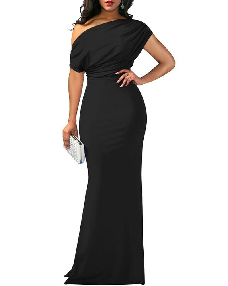 Elegante Mouwloze Off-shoulder Nauwsluitende Lange Formele Avondjurk