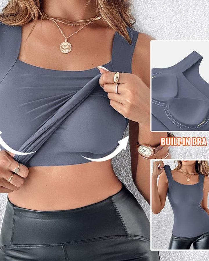 U-Hals Ingebouwde BH Corrigerende Tanktop