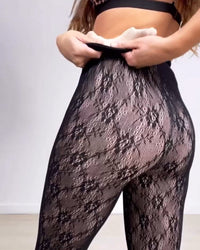 Legging met kanten patroon, plus fluweel, warm