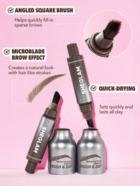 Brow Sculpt Dip-Espresso – Schuine borstel &amp; Vloeibare formule voor fijne haartjes