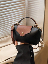Mini waterdichte nylon tas voor dames met contrasterende details