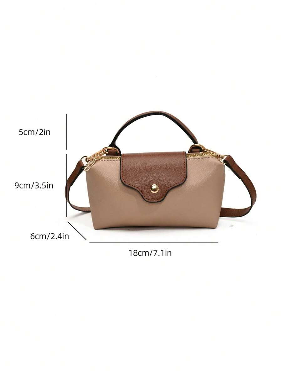 Mini waterdichte nylon tas voor dames met contrasterende details