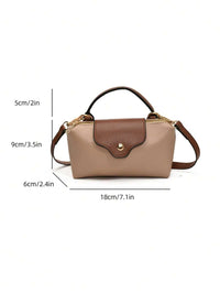 Mini waterdichte nylon tas voor dames met contrasterende details