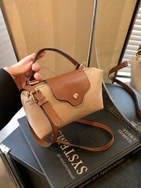 Mini waterdichte nylon tas voor dames met contrasterende details