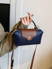 Mini waterdichte nylon tas voor dames met contrasterende details