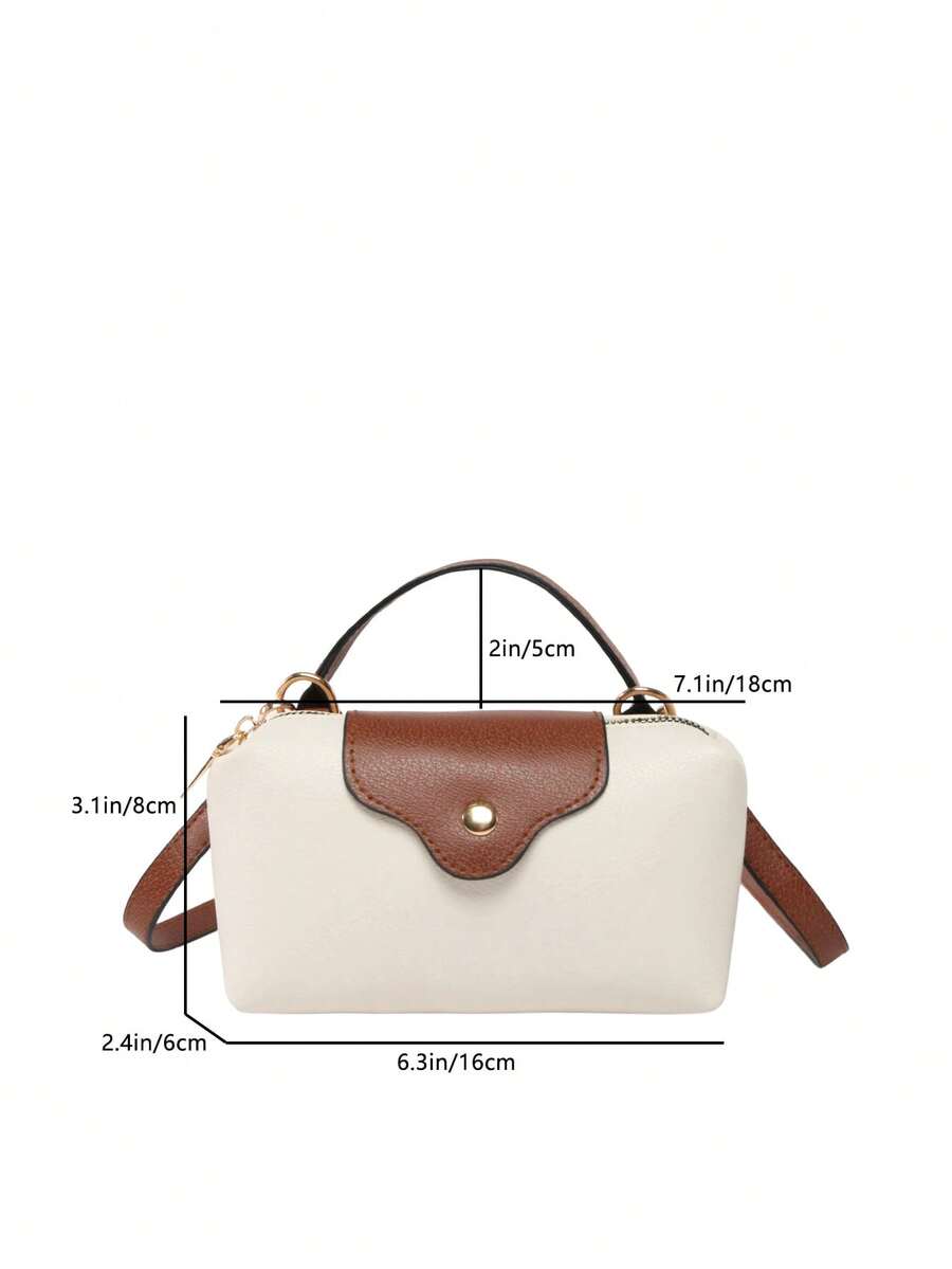Mini waterdichte nylon tas voor dames met contrasterende details
