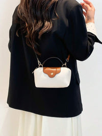 Mini waterdichte nylon tas voor dames met contrasterende details