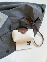 Mini waterdichte nylon tas voor dames met contrasterende details