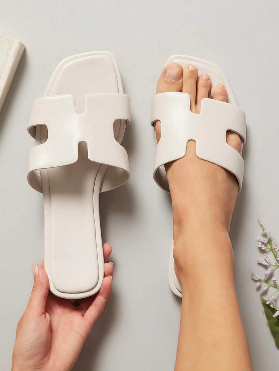 Valenne Slide – Minimalistische Luxe Platte Sandalen
