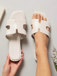 Valenne Slide – Minimalistische Luxe Platte Sandalen