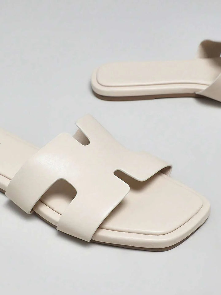 Valenne Slide – Minimalistische Luxe Platte Sandalen