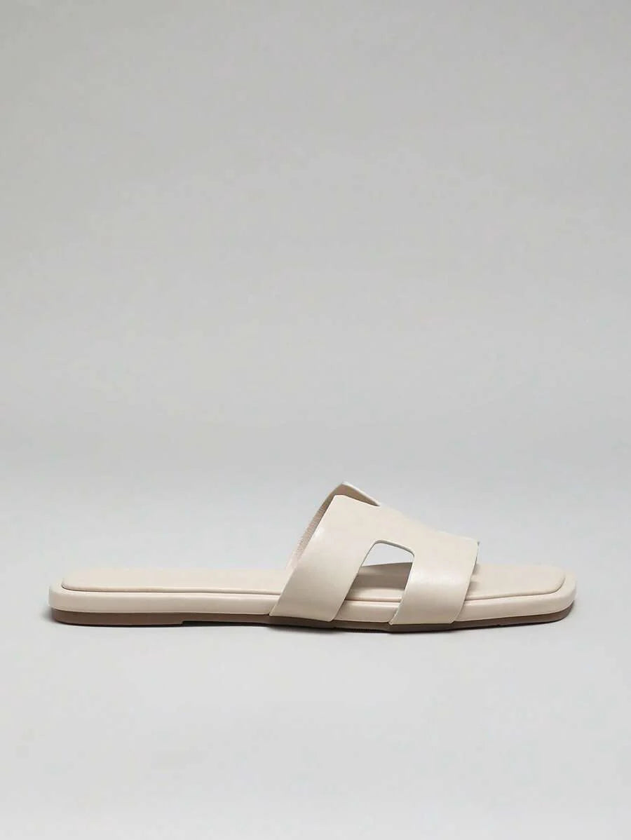 Valenne Slide – Minimalistische Luxe Platte Sandalen