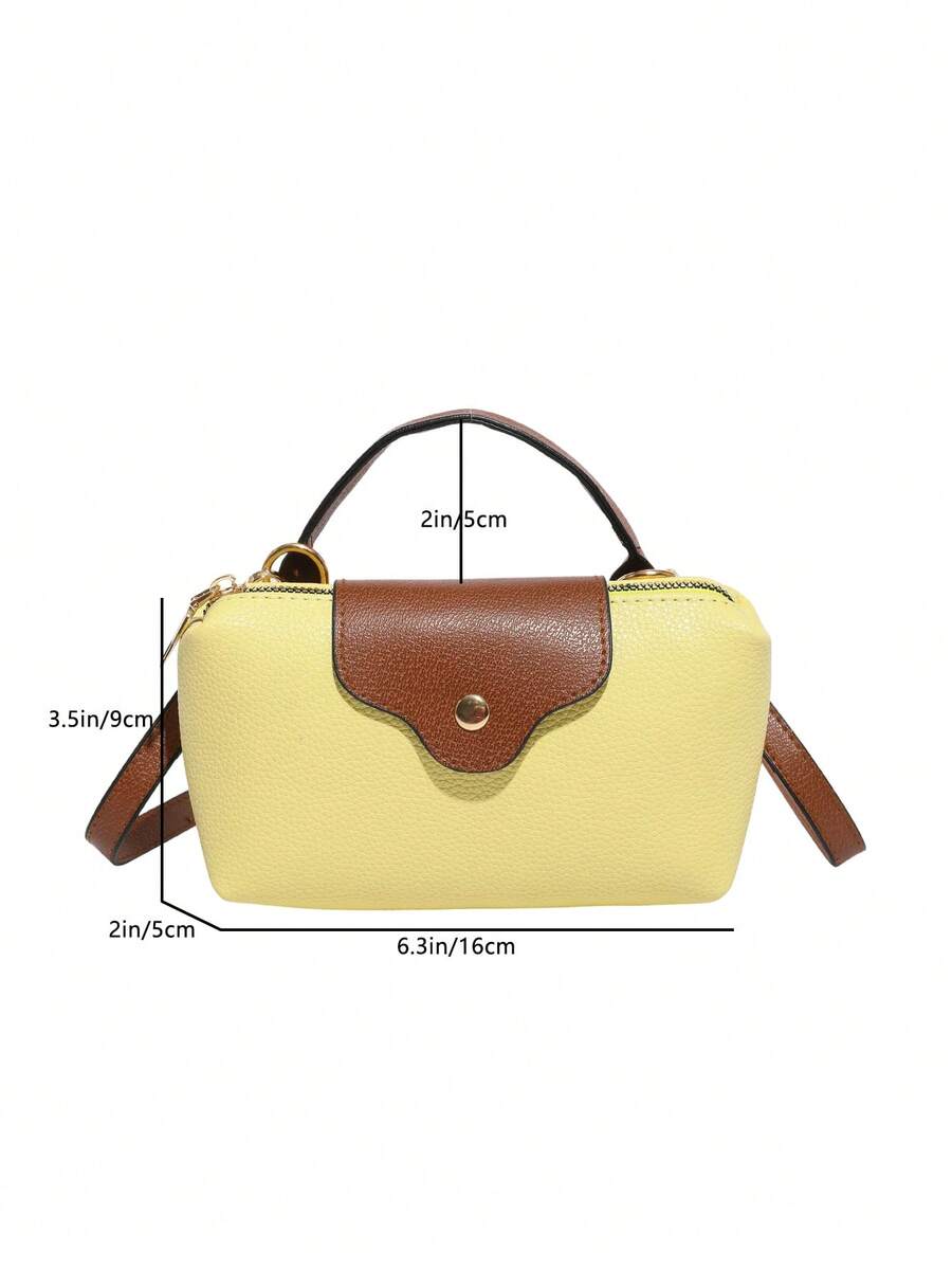 Mini waterdichte nylon tas voor dames met contrasterende details