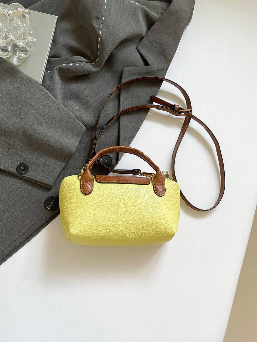 Mini waterdichte nylon tas voor dames met contrasterende details