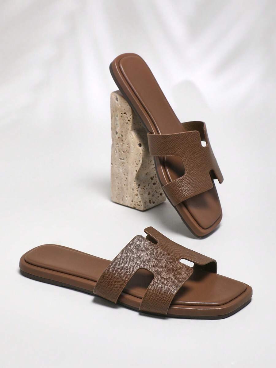 Valenne Slide – Minimalistische Luxe Platte Sandalen