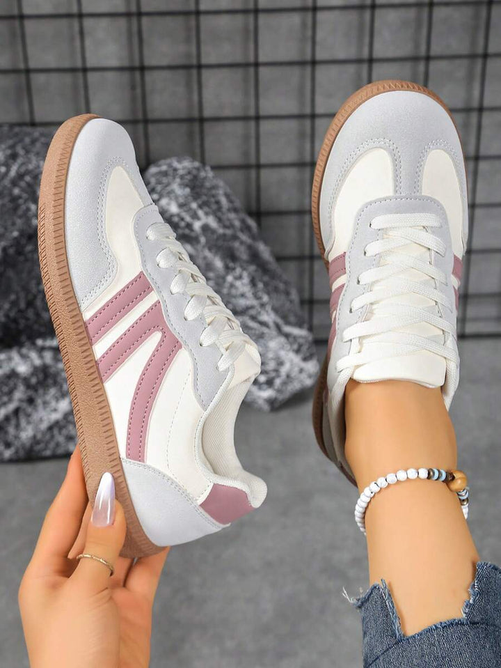 Camden Court Cream Grey Rose Sneakers