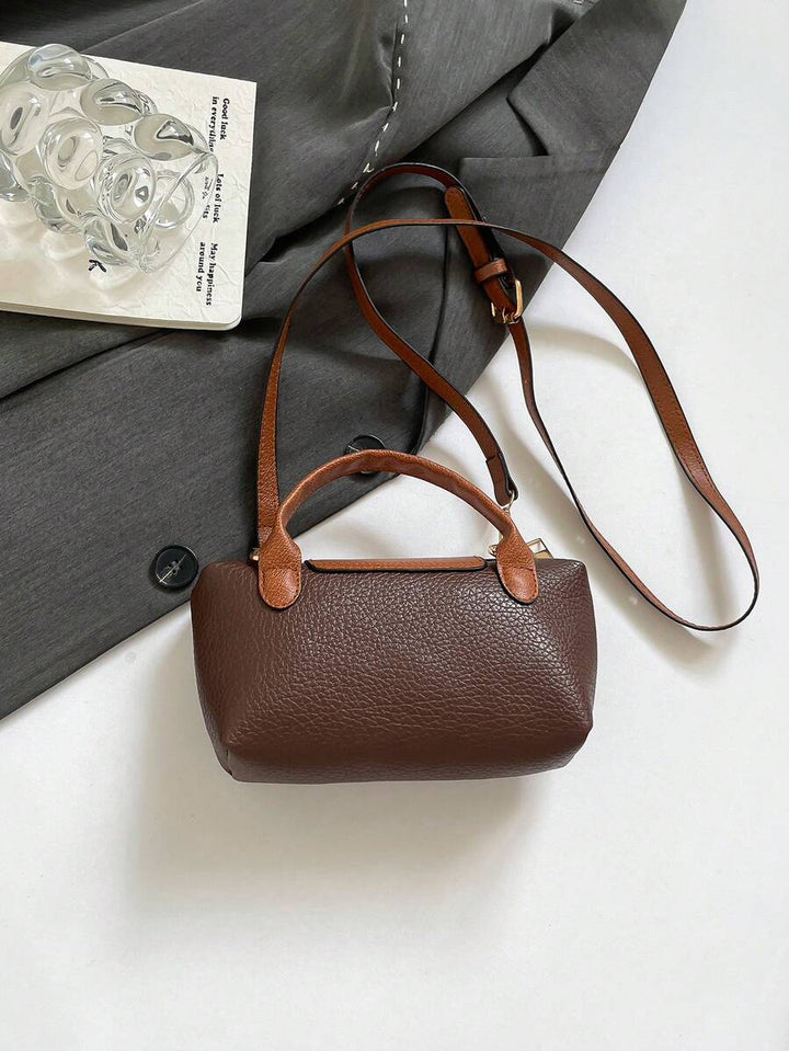 Mini waterdichte nylon tas voor dames met contrasterende details