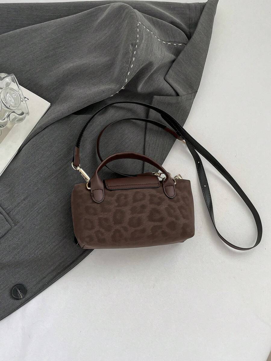 Mini waterdichte nylon tas voor dames met contrasterende details