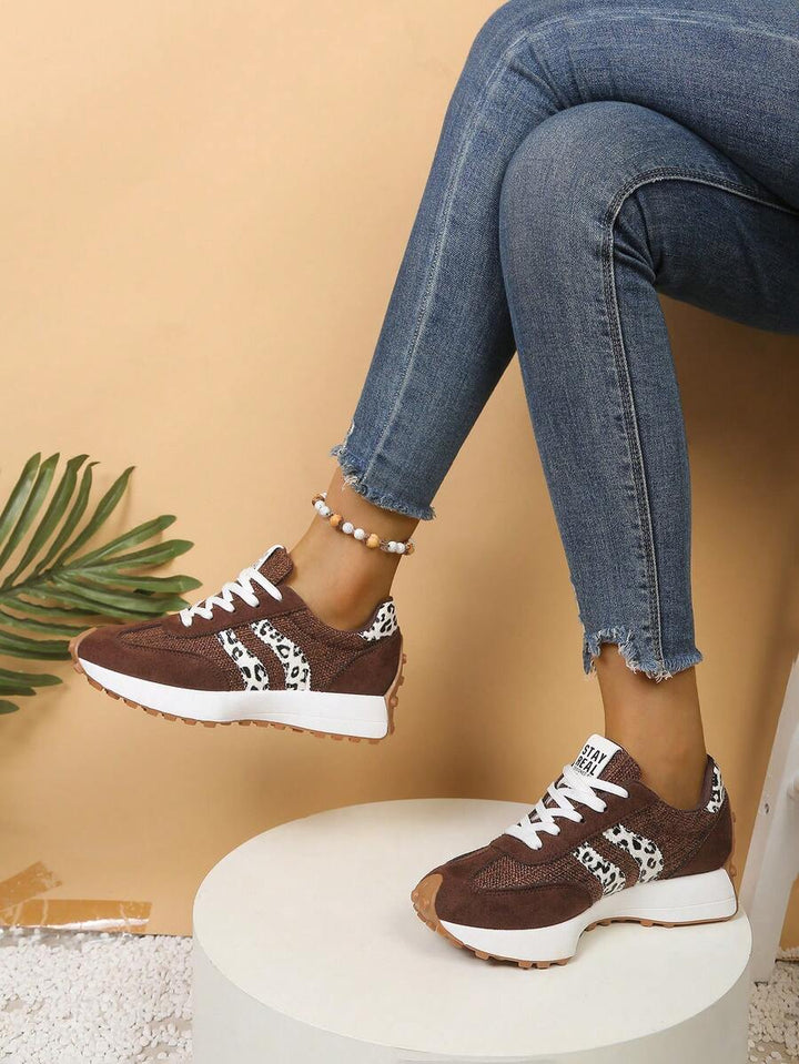 CloudLane Stripe Casual | Leopard Brown/Off-White