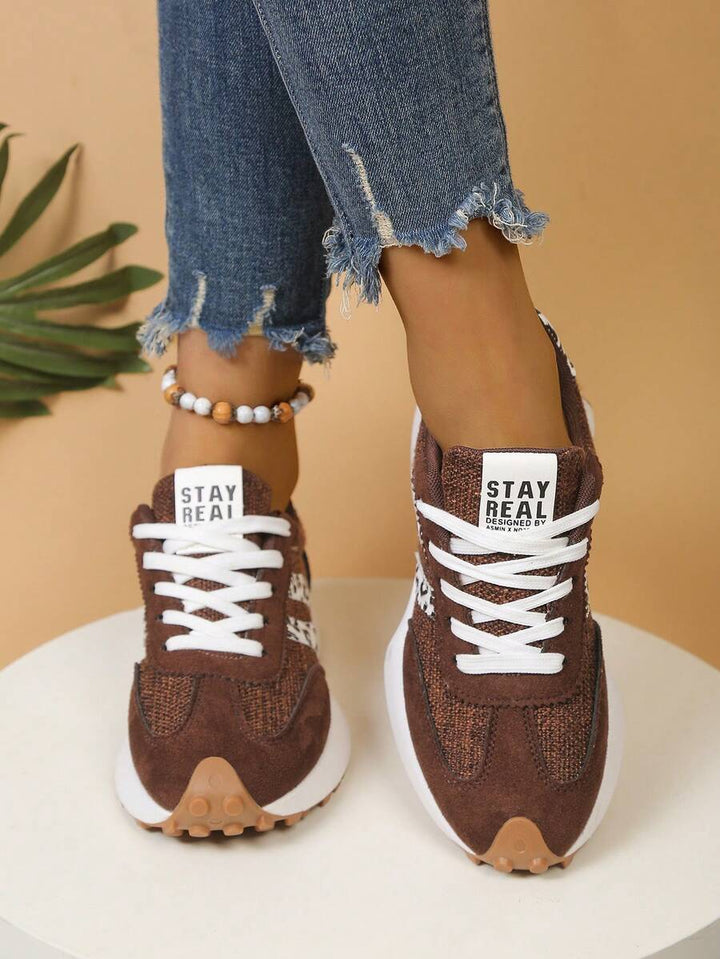 CloudLane Stripe Casual | Leopard Brown/Off-White