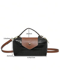 Mini waterdichte nylon tas voor dames met contrasterende details