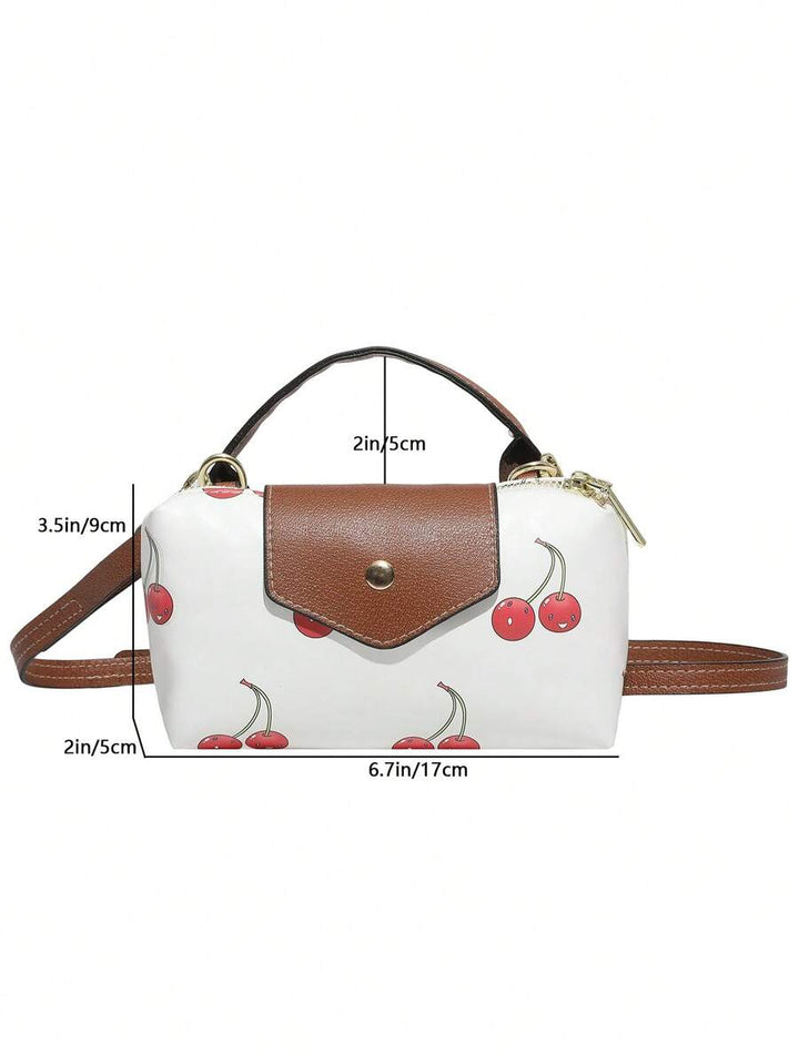 Mini waterdichte nylon tas voor dames met contrasterende details