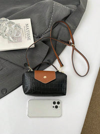 Mini waterdichte nylon tas voor dames met contrasterende details