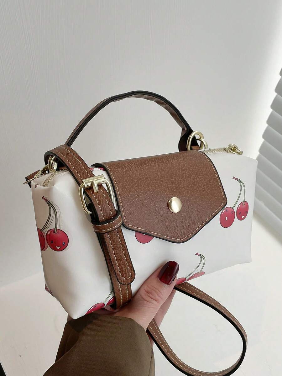 Mini waterdichte nylon tas voor dames met contrasterende details