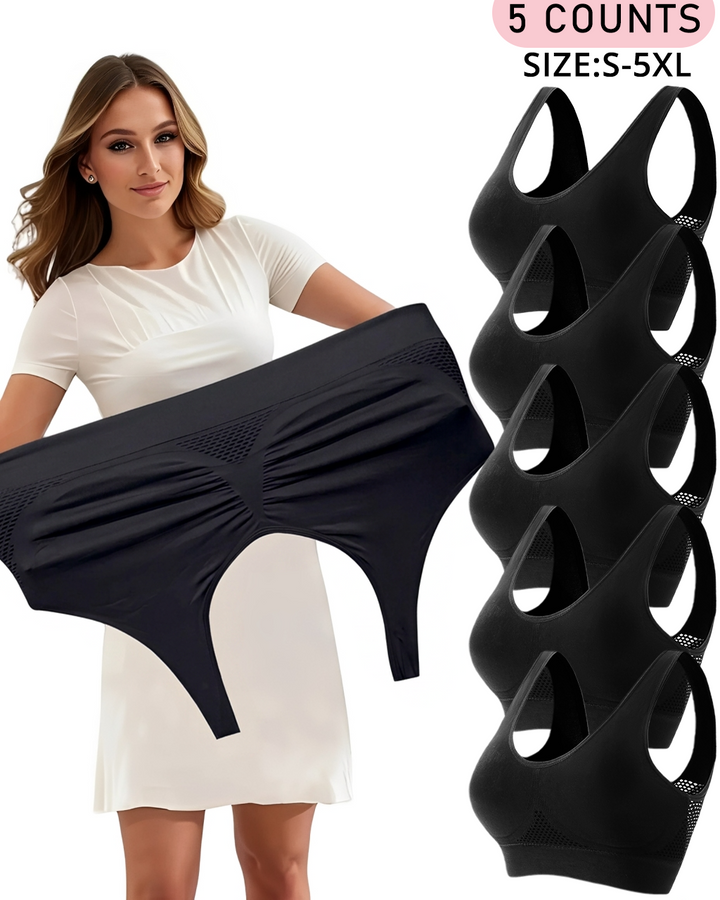 ?Grote Maten tot 5XL ?Ademende Draadloze Holle Bh voor Volle Figuren (5 Stuks)