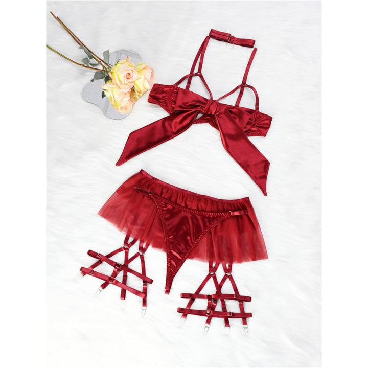 Mesh Sexy Lingerie for Women – Lace Temptation Uniform Set