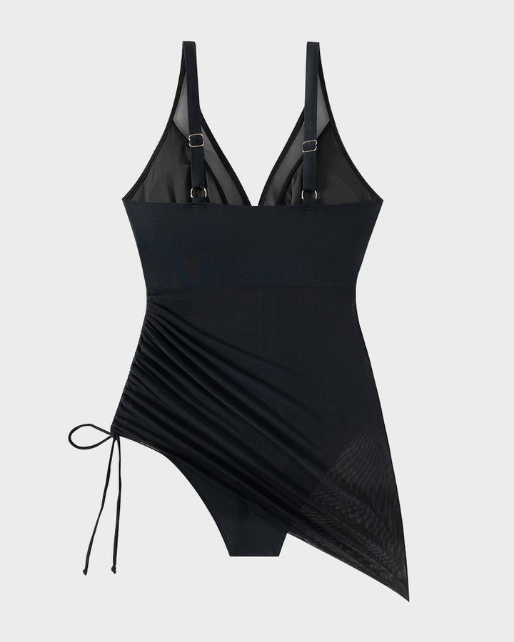 Afslankende Mesh Doorzichtige Sarong Wikkel Badpak