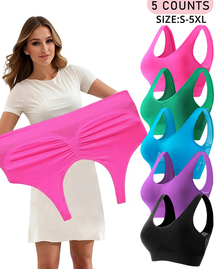?Grote Maten tot 5XL ?Ademende Draadloze Holle Bh voor Volle Figuren (5 Stuks)