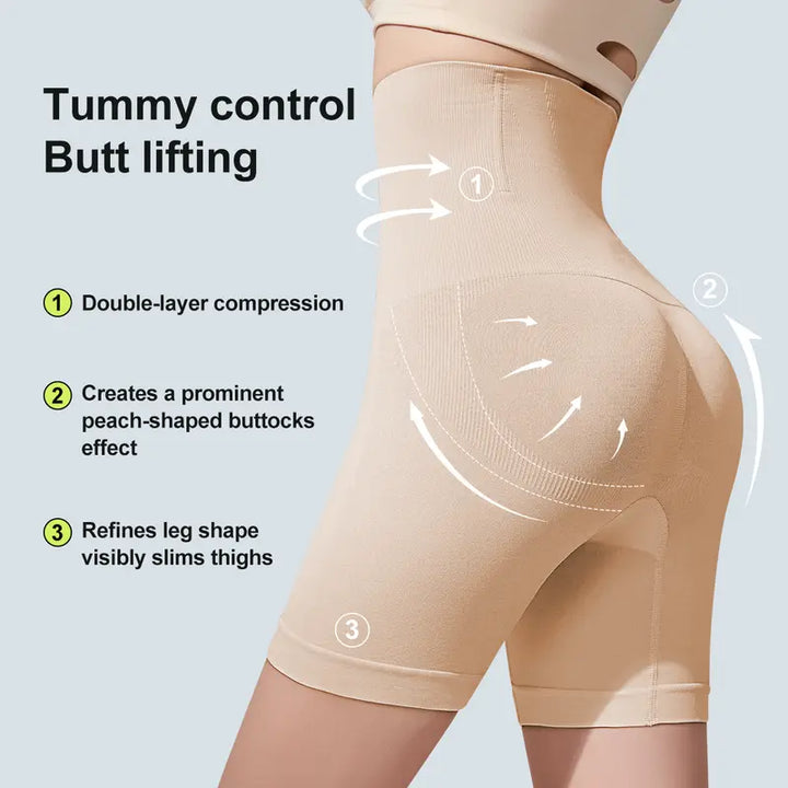 Naadloze High-Waist Corrigerende Shorts voor Buik en Billen