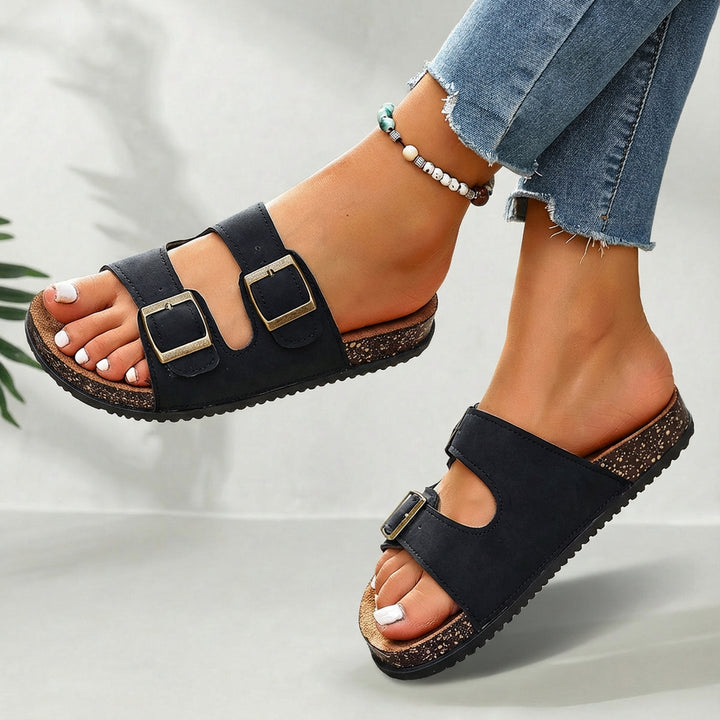 Bren Dual Buckle Comfort Sandalen