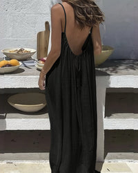 Effen backless cami-jurk voor dames