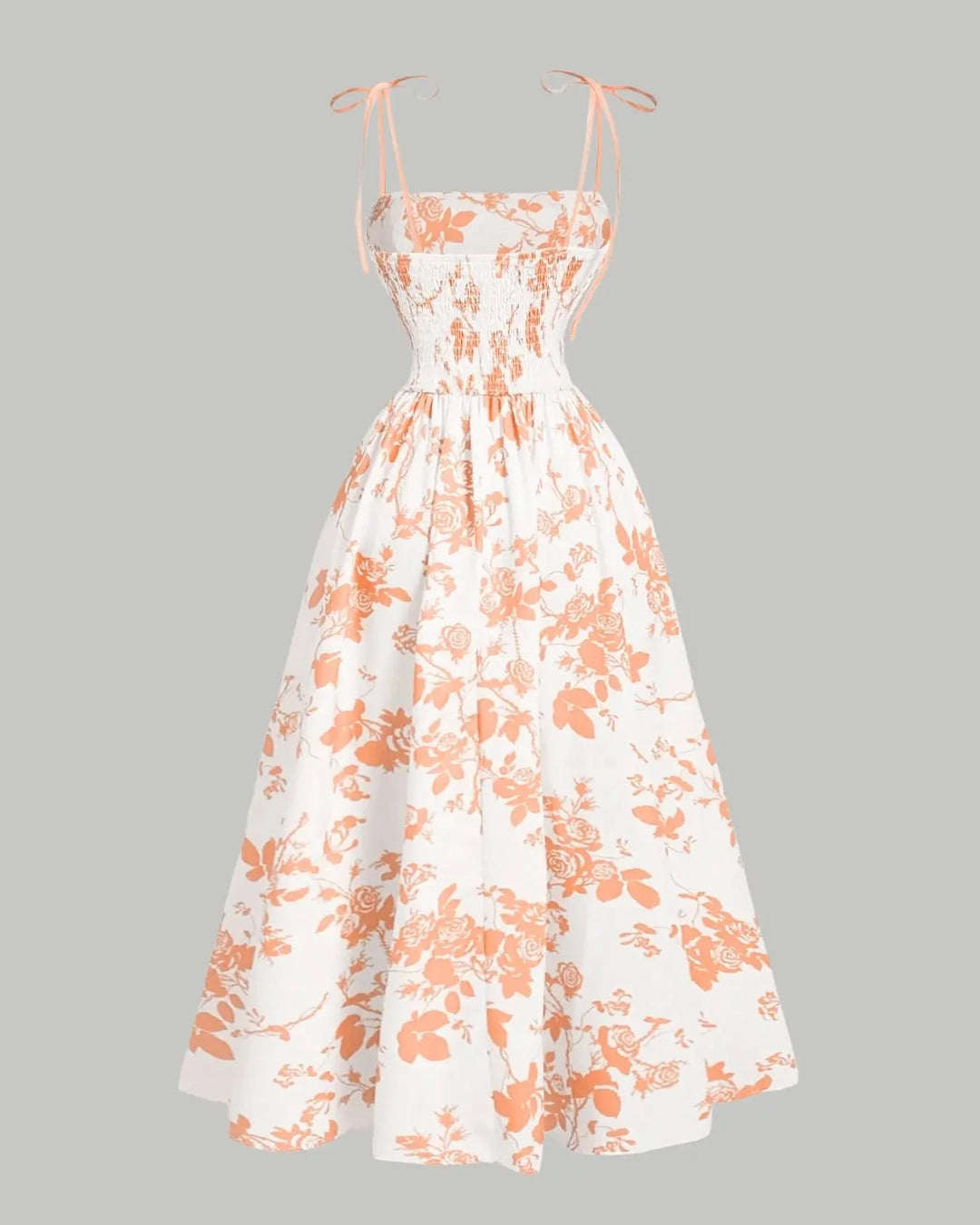 Midi Cami-jurk met Bloemenprint en Strikbandjes, Geschikt voor Grotere Maten