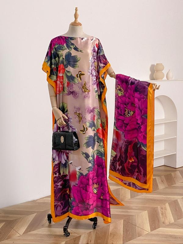 Dames sjaal en omslagdoek set met pauwenprint – elegante strandbedekking
