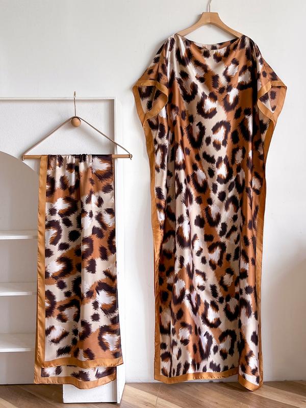 Dames sjaal en omslagdoek set met pauwenprint – elegante strandbedekking