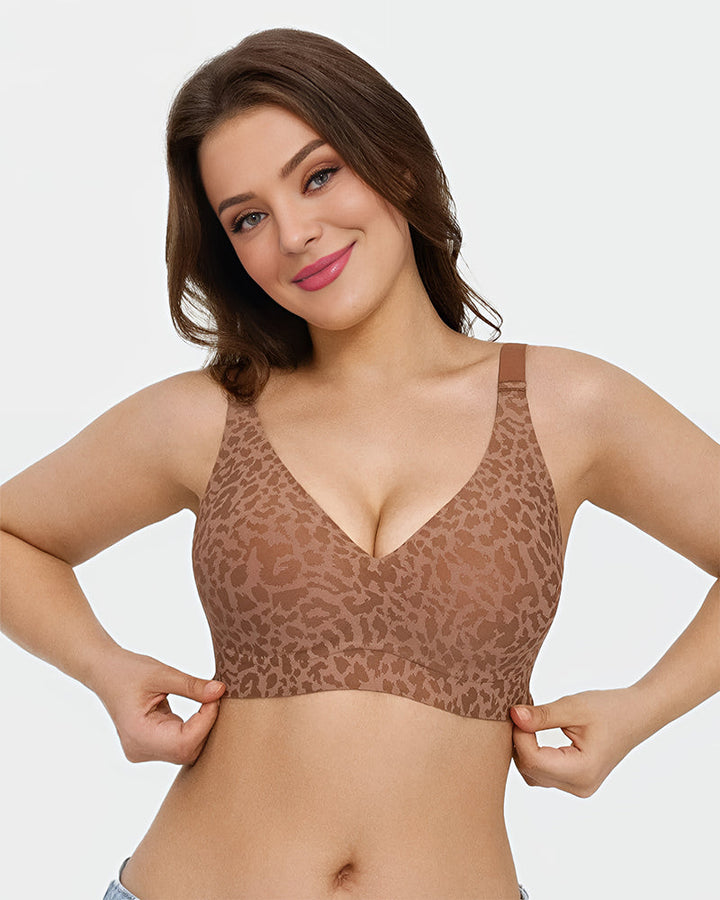 Draadloze luipaard V-hals contourbeha