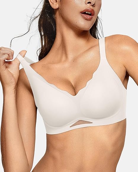 Naadloze bh van transparant mesh voor dames