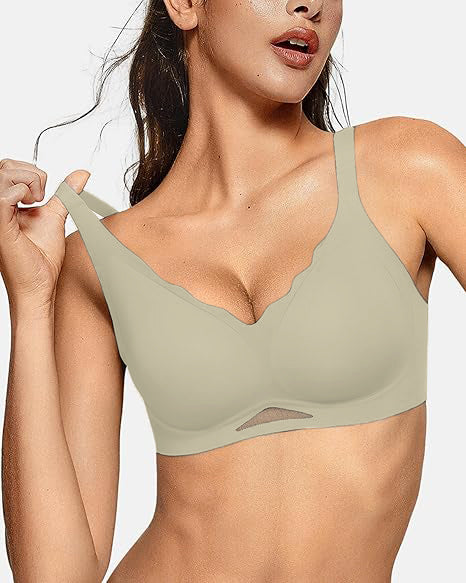 Naadloze bh van transparant mesh voor dames