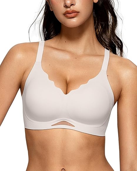 Naadloze bh van transparant mesh voor dames