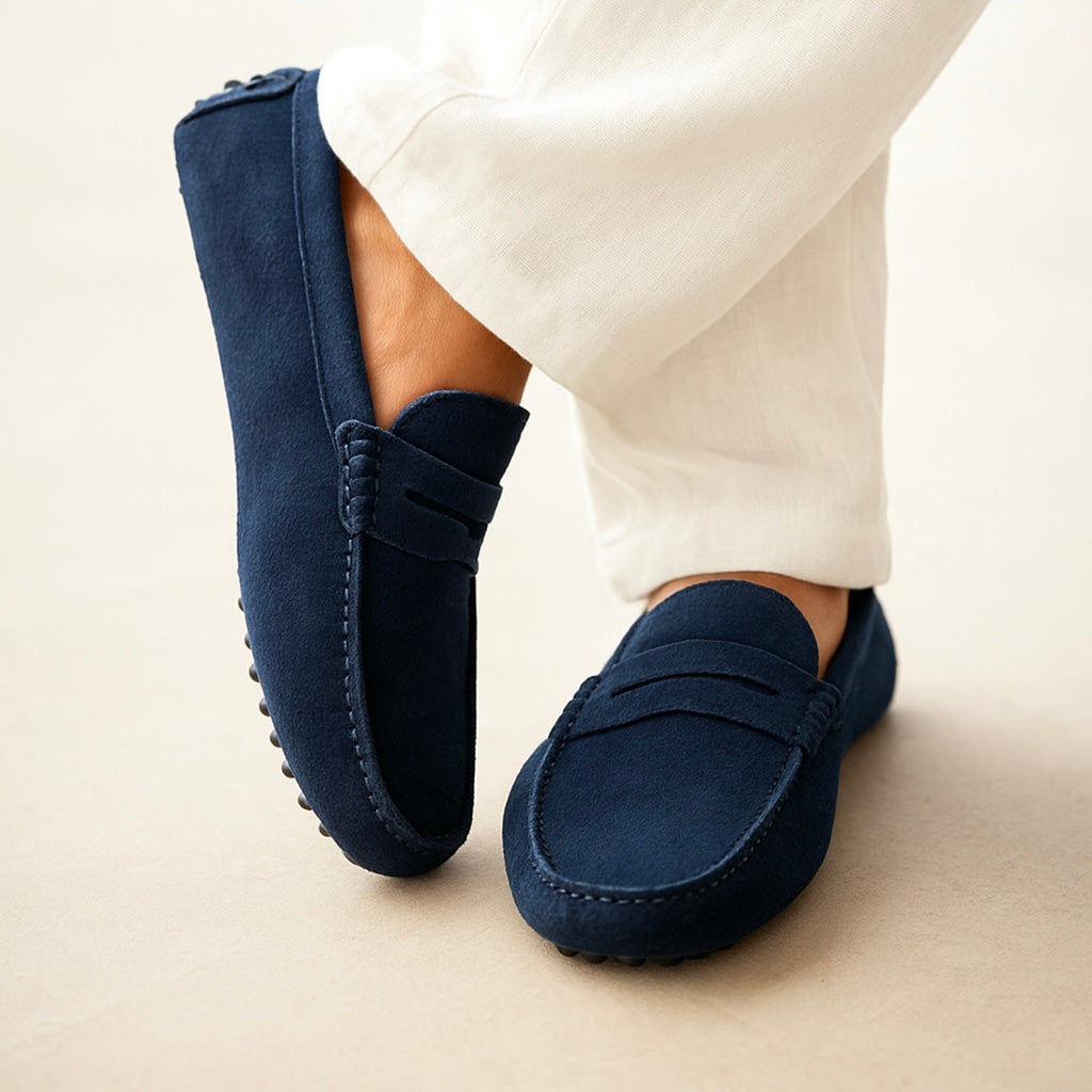 Capri suède instapschoenen met bootstijl