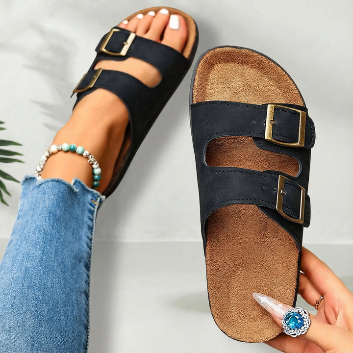 Bren Dual Buckle Comfort Sandalen