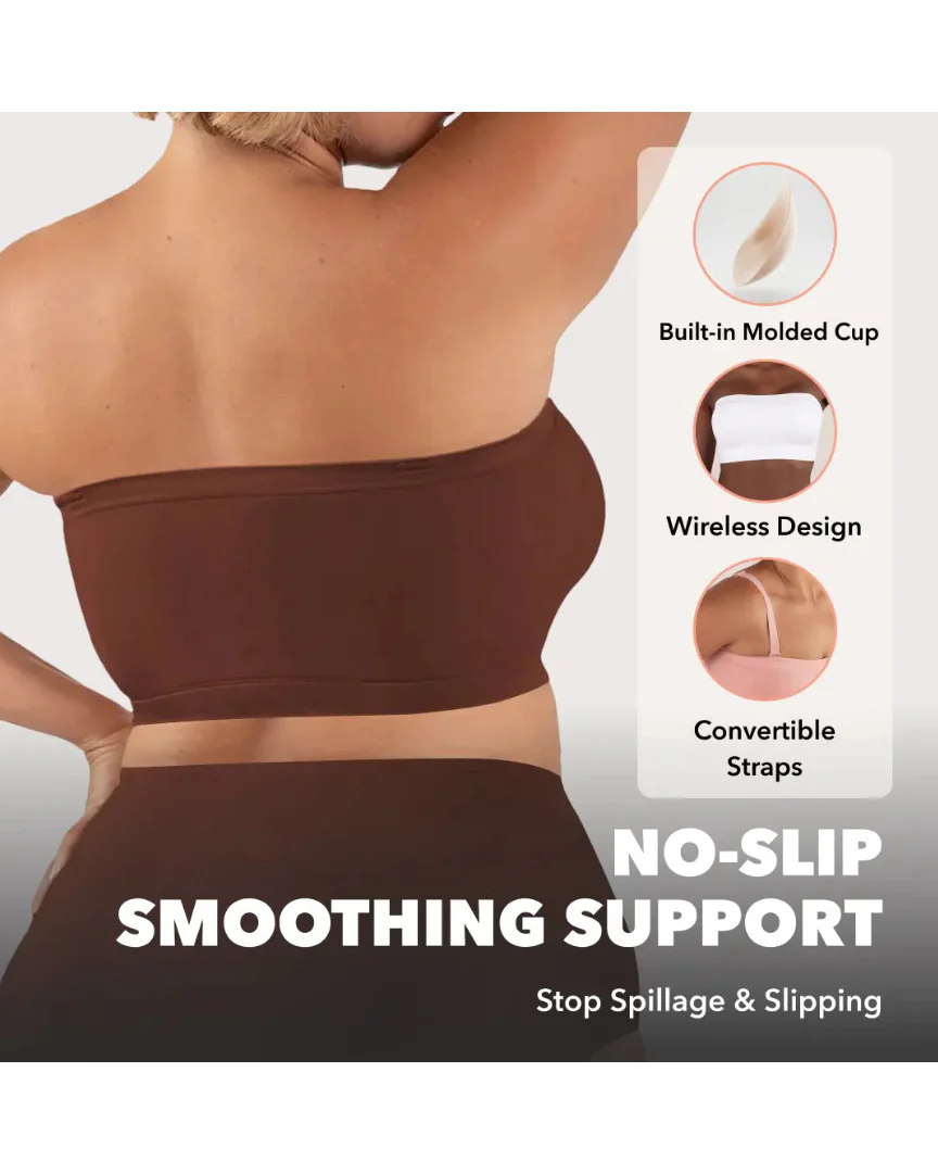 Draadloze Strapless Bandeau BH Antislip Verstelbare Bandjes Grote Maten
