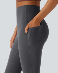 High-Waisted Buikcorrigerende Shaping Yoga Legging met Zakken en Uitlopende Pijpen